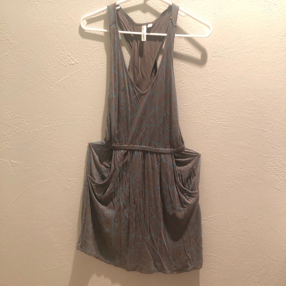 Gray Flowy Dress w/pockets!